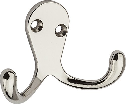 National Hardware N199-232 V163 Double Clothes Hooks in Nickel, 2 pack