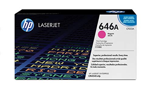 Original HP 646A Magenta Toner Cartridge | Works with HP Color LaserJet Enterprise CM4540 MFP Series | CF033A