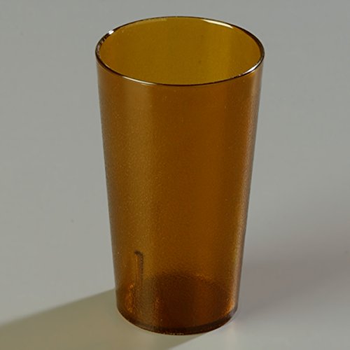 CFS 52128113 Stackable ShatterResistant Plastic Tumbler, 12 oz., Amber (Pack of 6)