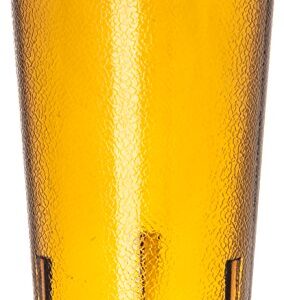 CFS 52128113 Stackable ShatterResistant Plastic Tumbler, 12 oz., Amber (Pack of 6)