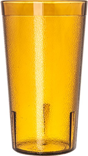 CFS 52128113 Stackable ShatterResistant Plastic Tumbler, 12 oz., Amber (Pack of 6)