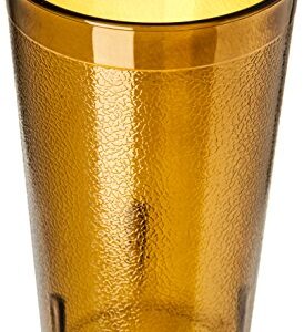 CFS 52128113 Stackable ShatterResistant Plastic Tumbler, 12 oz., Amber (Pack of 6)