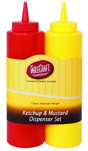 tablecraft nostalgia 2-piece ketchup and mustard dispenser set, 12-ounce