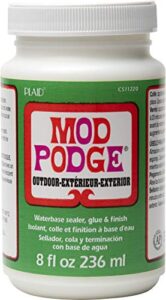 mod podge waterbase sealer, glue and finish for outdoor (8-ounce), cs11220 clear finish