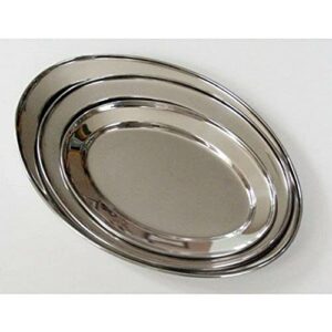 3 pc. stainless steel oval serving set 14 in, 16 in, 18 in