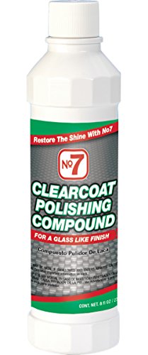 NO.7 Clearcoat Polishing Compound - 8 Fl Oz - for a Glass Like Finish - Removes Light Oxidation and Cleans Stains and Grime