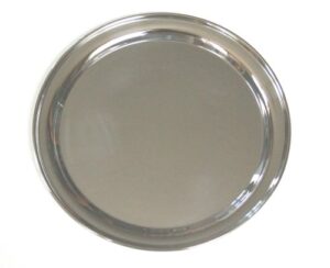 12 inch round stainless steel serving tray