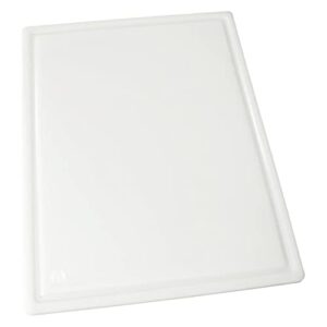 winco heavy-duty plastic cutting board with groove, 18″ x 24″ x 3/4″, white
