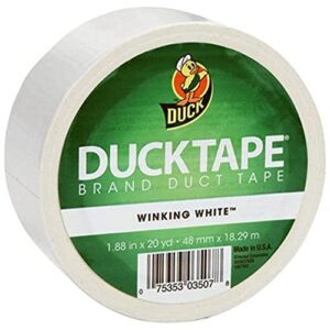 duck brand 392873 white color duct tape, 1.88-inch by 20 yards, single roll