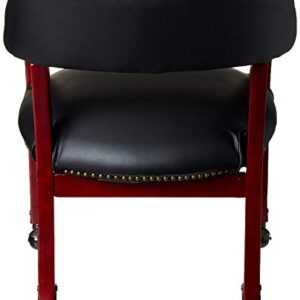 Boss Captain’s Chair In Black Vinyl W/ Casters