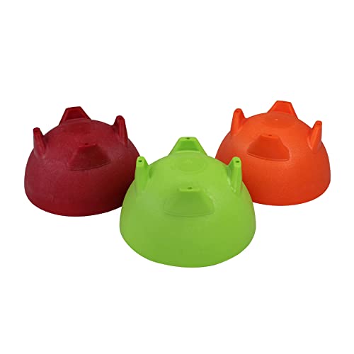 IMUSA USA Plastic Salsa Dishes 3-Piece, Red, Orange, Green