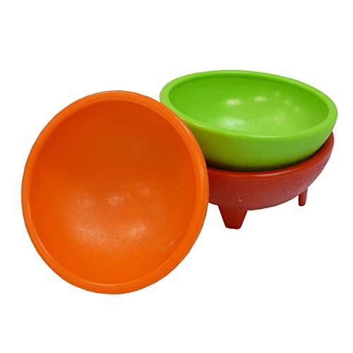 IMUSA USA Plastic Salsa Dishes 3-Piece, Red, Orange, Green