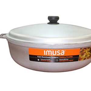 IMUSA USA 17.9Qt JUMBO Traditional Colombian Caldero (Dutch Oven) for Cooking and Serving, Silver, 17.9 Quart