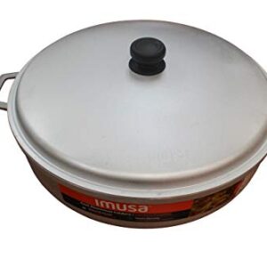 IMUSA USA 17.9Qt JUMBO Traditional Colombian Caldero (Dutch Oven) for Cooking and Serving, Silver, 17.9 Quart