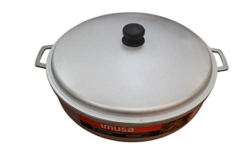 IMUSA USA 17.9Qt JUMBO Traditional Colombian Caldero (Dutch Oven) for Cooking and Serving, Silver, 17.9 Quart