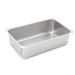 winco 6-inch deep stainless steel spillage pan, full size