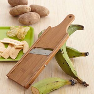 IMUSA USA Wood Plantain Slicer "Mariquitera", 13.8 x 4 x 1 inches