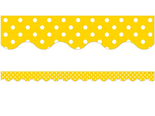 Teacher Created Resources Yellow Mini Polka Dots Border Trim, Yellow (4668)