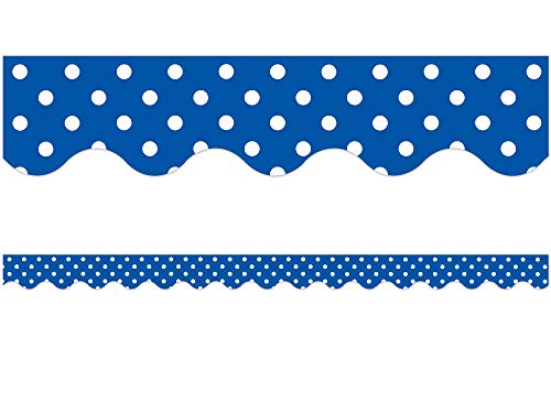 Teacher Created Resources Blue Mini Polka Dots Border Trim, Blue (4666)