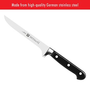 Zwilling  J.A. Henckels Professional S, Flexible Boning Knife, Kitchen Knife, German Knife, 5.5 Inch, Stainless Steel, Black