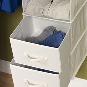 Household Essentials 311306 Set of 2 Drawers for Hanging Shelf Closet Organizers | Natural Canvas Fabric Bin with Handle