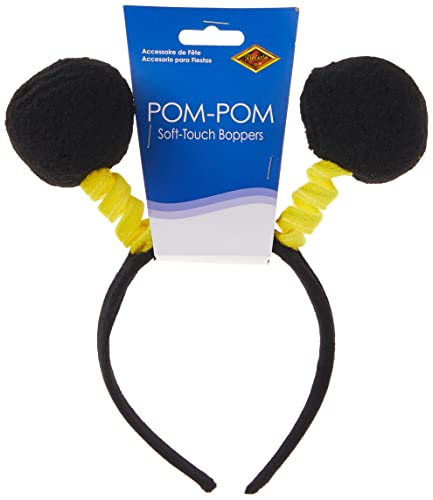 Soft-Touch Pom-Pom Boppers (black & yellow) Party Accessory (1 count) (1/Pkg)