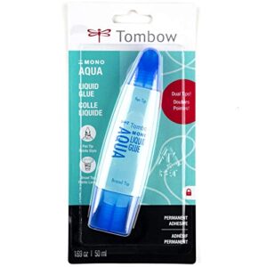 Tombow MONO Aqua Liquid Glue, Permanent Bond, 50 ml, Clear, Carded (62181)