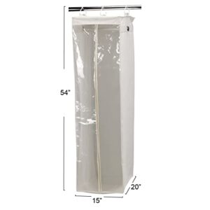 Household Essentials 311332 Hanging Wardrobe Garment Storage Bag | Natural Canvas