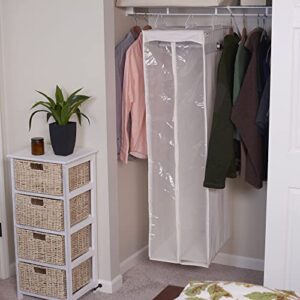 Household Essentials 311332 Hanging Wardrobe Garment Storage Bag | Natural Canvas
