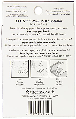 Thermoweb Zots Clear Adhesive Dots, Small, 3/16" Diameter x 1/64" Think, 300 Count