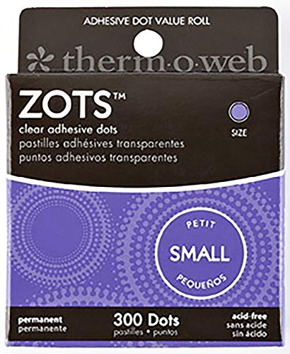 Thermoweb Zots Clear Adhesive Dots, Small, 3/16" Diameter x 1/64" Think, 300 Count