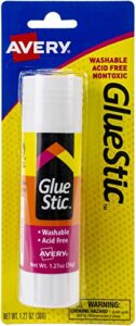 avery glue stick white, 1.27 oz., washable, nontoxic, permanent glue, 1 glue stic (00191)