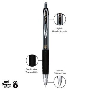 uniball Gel Pens, 207 Signo Gel with 0.5mm Micro Point, 12 Count, Black Pens are Fraud Proof