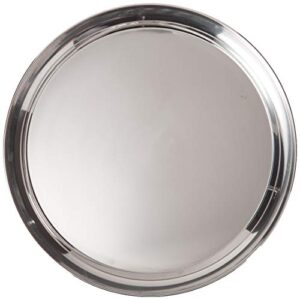 libertyware 16 inch round stainless steel serving tray, silver