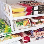 versatile stackable freezer and fridge shelves (set of 2) by jumbl