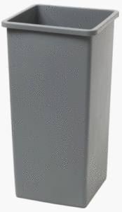 rubbermaid fg356988beig untouchable container square, 23 gallon – 16.5″ wx15.5 dx31 h, gray