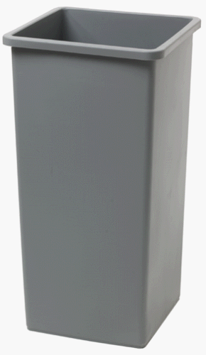 Rubbermaid FG356988BEIG Untouchable Container Square, 23 Gallon - 16.5" Wx15.5 Dx31 H, Gray