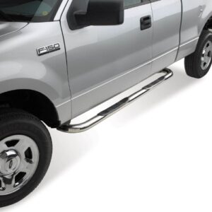 Westin 23-1680 E-Series 3 Nerf Step Bars fits 1999-2014 Silverado Sierra 1500 1999-2004 2500LD 2001-2014 2500 3500 Ext. Cab Polished SS 1 Pair