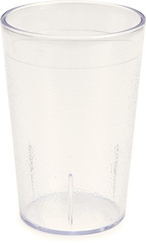 CFS 55268107 Stackable ShatterResistant Plastic Tumbler, 8 oz., Clear (Pack of 6)