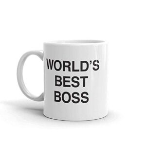 NBC The Office World's Best Boss Dunder Mifflin Ceramic Mug, White 15 oz - Official Michael Scott Mug As Seen On The Office