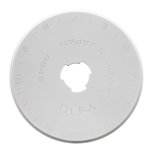 OLFA 45mm Rotary Cutter Replacement Blade, 1 Blade (RB45-1) - Tungsten Steel Circular Rotary Fabric Cutter Blade for Crafts, Sewing, Quilting, Fits Most 45mm Rotary Cutters