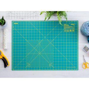 OLFA 18" x 24" Self Healing Rotary Cutting Mat (RM-SG) - Double Sided 18x24 Inch Cutting Mat with Grid for Quilting, Sewing, Fabric, & Crafts, Designed for Use with Rotary Cutters (Green)