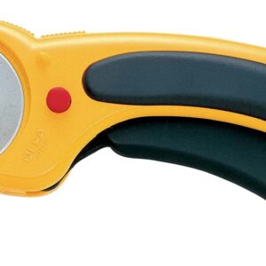 OLFA 45mm Ergonomic Rotary Cutter (RTY-2/DX) - Rotary Fabric Cutter w/ Blade Cover & Squeeze Trigger for Quilting, Sewing, Crafts, Replacement Blade: OLFA RB45-1H