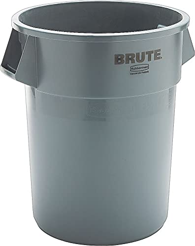 Rubbermaid Commercial 265500Gy Round Brute Container Plastic 55 Gal Gray