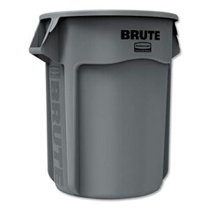 rubbermaid commercial 265500gy round brute container plastic 55 gal gray