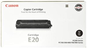 canon genuine toner, cartridge e20 black (1492a002), 1 pack, for canon pc100 / 300/400 / 530/700 / 900 series peronal copiers