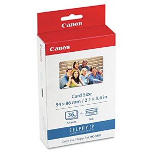 canon 7739a001 (kc-36ip) ink & photo paper set, black/tri-color in retail packaging