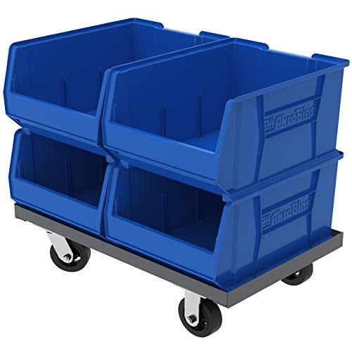 Akro-Mils 30289 Super-Size AkroBin Heavy Duty Stackable Storage Bin Plastic Container, (24-Inch L x 18-Inch W x 12-Inch H), Blue, (1-Pack)