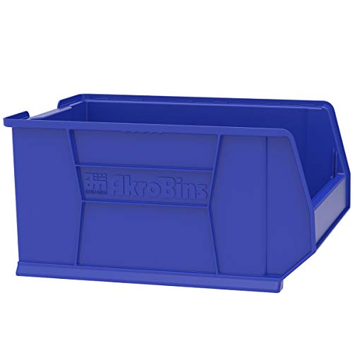 Akro-Mils 30289 Super-Size AkroBin Heavy Duty Stackable Storage Bin Plastic Container, (24-Inch L x 18-Inch W x 12-Inch H), Blue, (1-Pack)