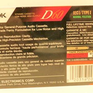 TDK Audiocassettes Superior Normal Bias D60 (Discontinued by Manufacturer)